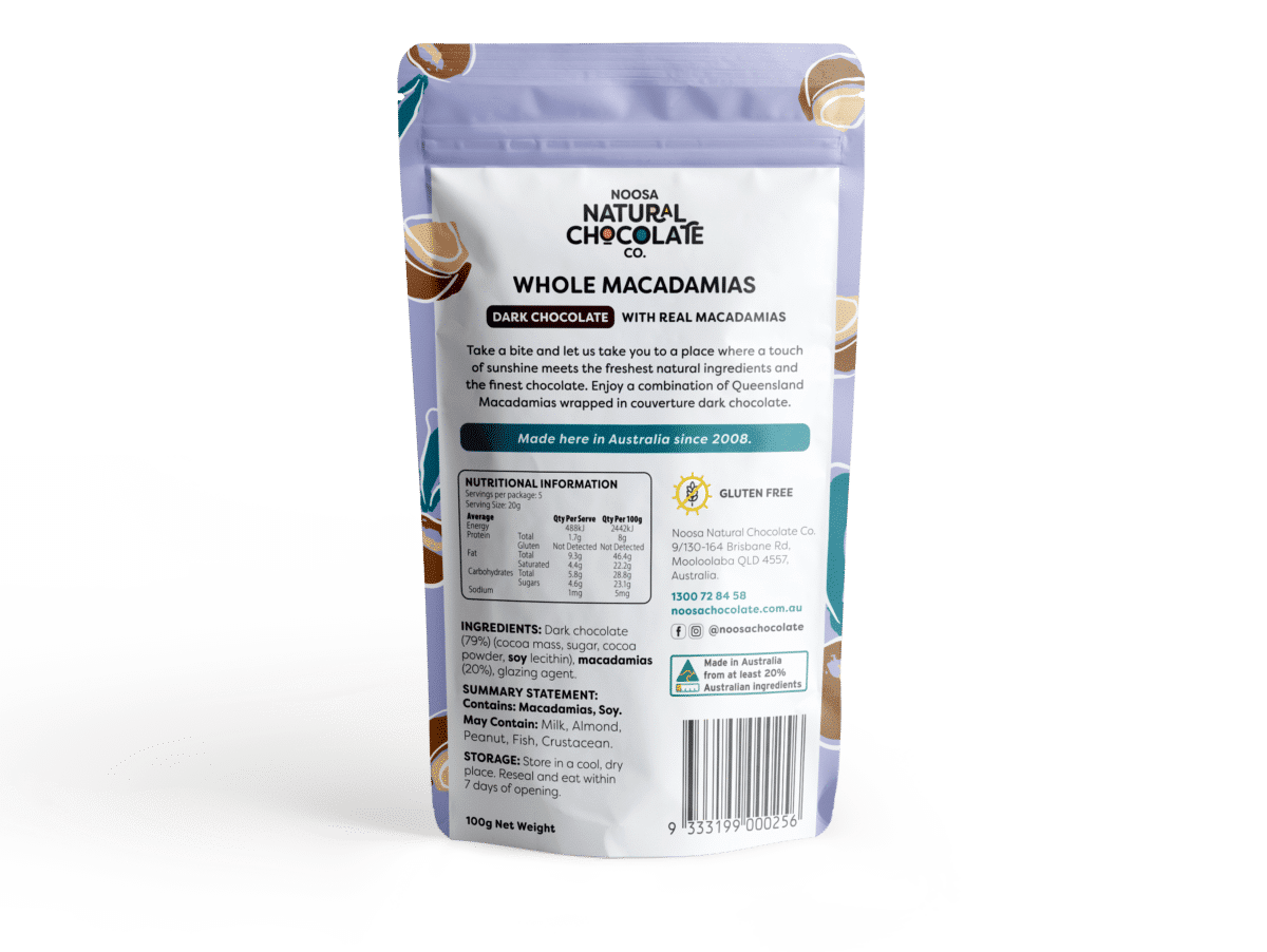Product Macadamia Nuts Coated In Premium Dark Chocolate 100g02