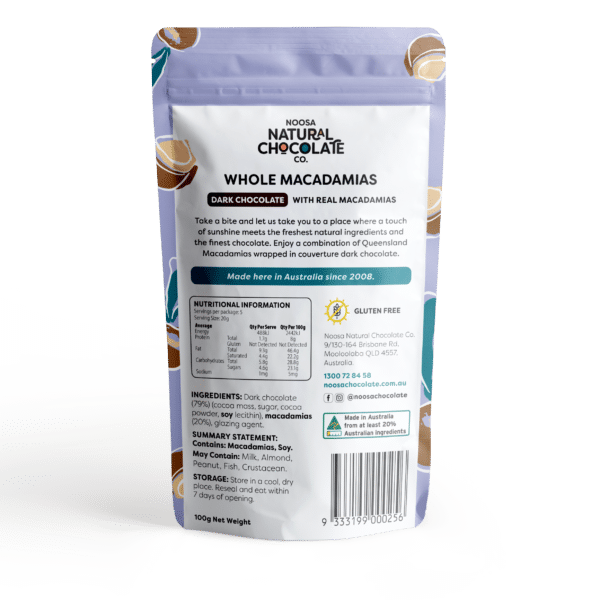 Product Macadamia Nuts Coated In Premium Dark Chocolate 100g02