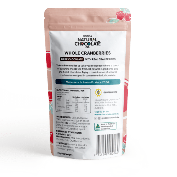 Product Premium Dark Chocolate Coated Cranberries 125g02